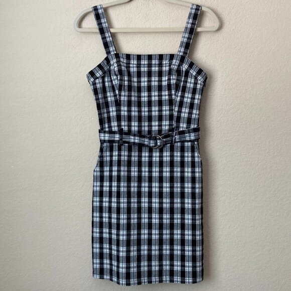 Hollister Plaid Belted Waist Flattering Mini Dress Academia - Picture 2 of 14